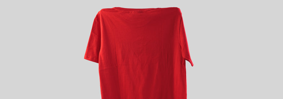 CREW CONTRAST LOGO T-SHIRT RED
