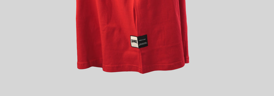 CREW CONTRAST LOGO T-SHIRT RED